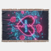 Valentinstag Liebe schmerzt Neon Heart Decke (Vorderseite)