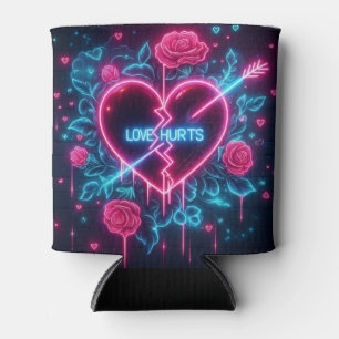 Valentinstag Liebe schmerzt Neon Heart Dosenkühler