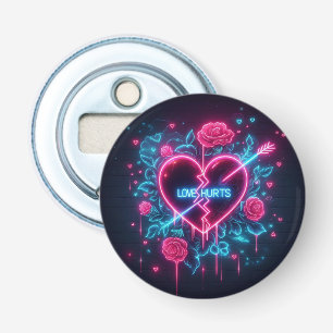 Valentinstag Liebe schmerzt Neon Heart Flaschenöffner