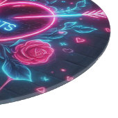 Valentinstag Liebe schmerzt Neon Heart Schneidebrett (Ecke)