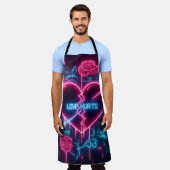 Valentinstag Liebe schmerzt Neon Heart Schürze (Getragen)