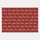 VALENTINSTAG LIEBE SCRIPT HEARS & LIPS GESCHENKPAPIER SET (Vorderseite 2)