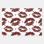 VALENTINSTAG LIEBE SCRIPT HEARS & LIPS GESCHENKPAPIER SET (Vorderseite)