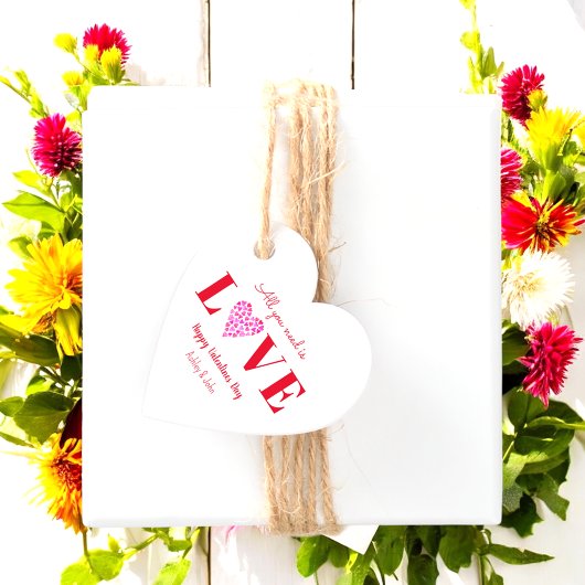 Valentinstag Liebe Script Red Heart Geschenkanhänger