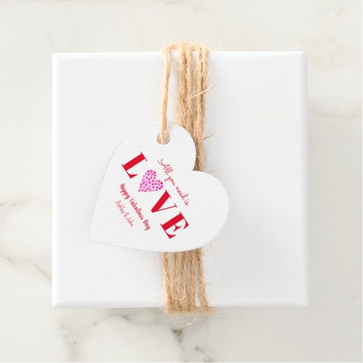 Valentinstag Liebe Script Red Heart Geschenkanhänger (Beispiel)