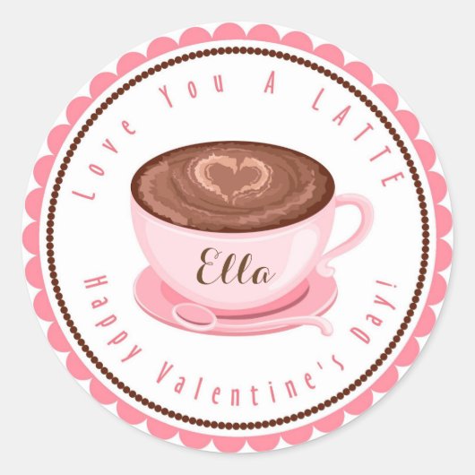 Valentinstag Liebe Sie ein Latte Stickers (Vorderseite)