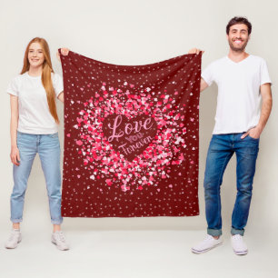 Valentinstag Liebe Sie für immer rosa Herzen Fleec Fleecedecke