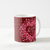 Valentinstag Liebe Sie für immer rosa Herzen Kaffeetasse (VorderseiteRechts)