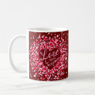 Valentinstag Liebe Sie für immer rosa Herzen Kaffeetasse