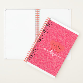 Valentinstag-Liebe-Skizzenbuch – Rosa Herzen Notizblock