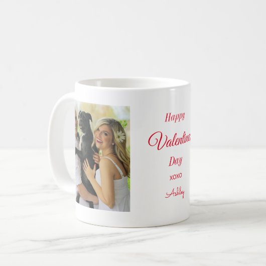 Valentinstag Liebe Skript Couple Foto Kaffeetasse (Vorderseite Links)