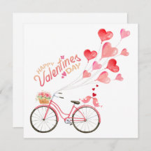 Valentinstag Liebe Vögel mit Fahrrad