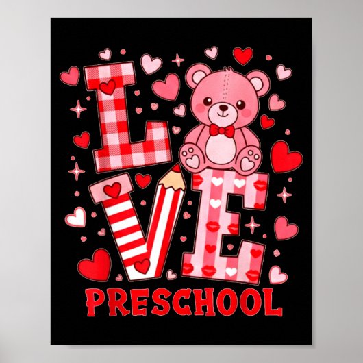 Valentinstag Liebe Vorschullehrer Poster (Vorne)