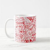 Valentinstag Liebe Worte Collage Kaffeetasse (Links)