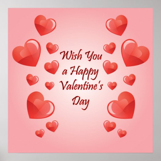 Valentinstag Liebe Zitat mit Herzen Poster (Vorne)