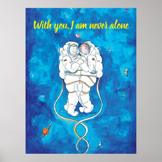 Valentinstag Liebende Astronauten Couple Poster (Vorne)