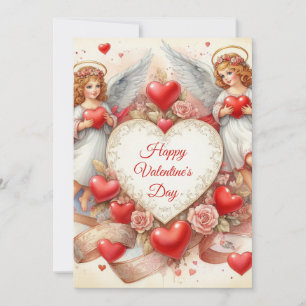 Valentinstag-Liebes-Cherub-Engel Feiertagskarte