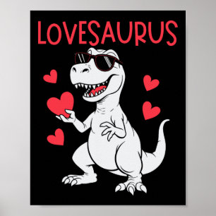 Valentinstag Liebes Herz Dinosaurier Lovesaurus T- Poster
