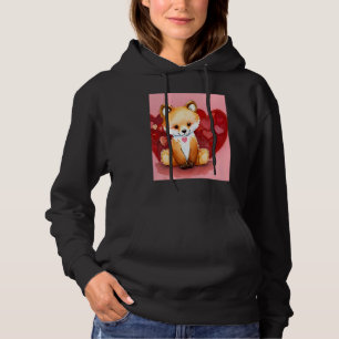 Valentinstag Liebes Herz Fuchs Teddy Freundin Fi Hoodie