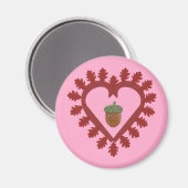 Valentinstag Liebesherz Eichel Magnet (Vorderseite/Rückseite)