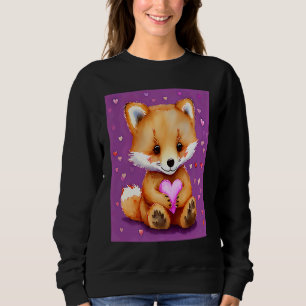 Valentinstag Liebesherz Fuchs Teddy Freundin Fi Sweatshirt
