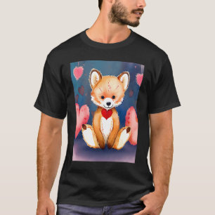 Valentinstag Liebesherz Fuchs Teddy Freundin Fi T-Shirt
