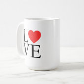 Valentinstag-Liebesherz-Grafik Kaffeetasse (Vorderseite Links)