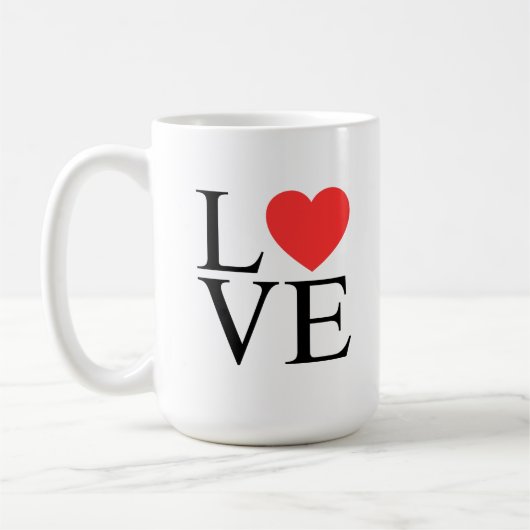 Valentinstag-Liebesherz-Grafik Kaffeetasse (Links)