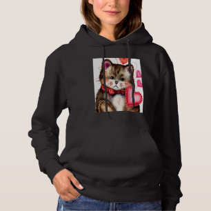 Valentinstag Liebesherz Katze Teddy Freundin Fi Hoodie