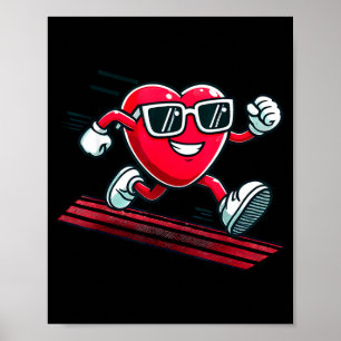 Valentinstag Liebesherz Läufer Track Laufen Poster