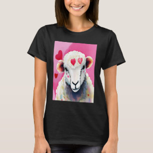 Valentinstag Liebesherz Schaf Freundin Verlobte T-Shirt
