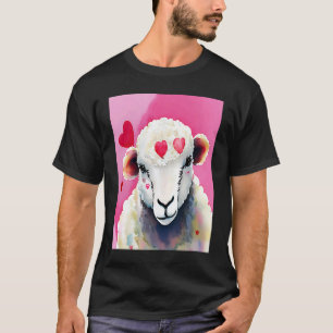 Valentinstag Liebesherz Schaf Freundin Verlobter T-Shirt