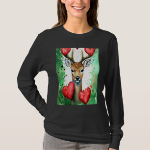 Valentinstag Liebesherz Süßer Hirsch Freundin Fi T-Shirt