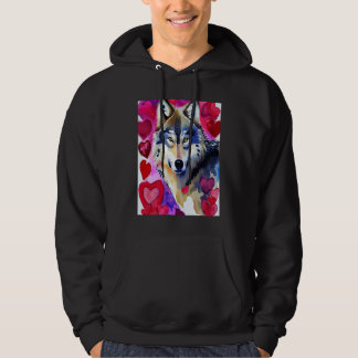 Valentinstag Liebesherz Süßer Wolf Freundin Fi Hoodie