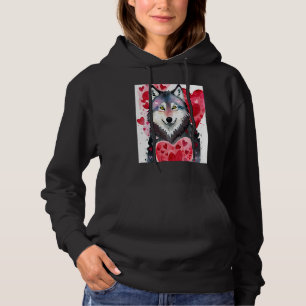 Valentinstag Liebesherz Süßer Wolf Freundin Fi Hoodie