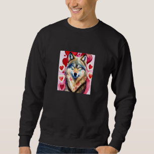 Valentinstag Liebesherz Süßer Wolf Freundin Fi Sweatshirt