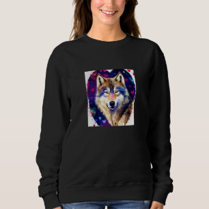 Valentinstag Liebesherz Süßer Wolf Freundin Fi Sweatshirt