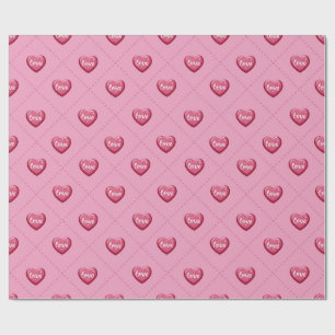 Valentinstag-Liebesherzen. Süße und glänzende Herz Geschenkpapier