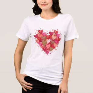 Valentinstag-Liebesherzen Tri-Blend Shirt