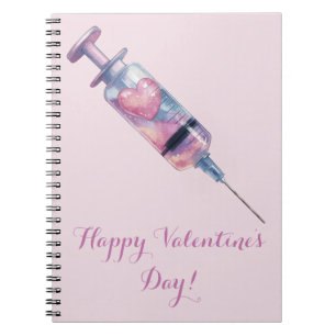 Valentinstag-Liebesinjektions-Design Notizblock