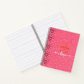 Valentinstag-Liebesnotizbuch – Rosa-Herzen-Design Notizblock