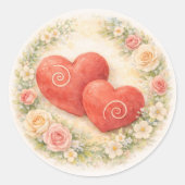 Valentinstag-Liebessticker Runder Aufkleber (Vorderseite)