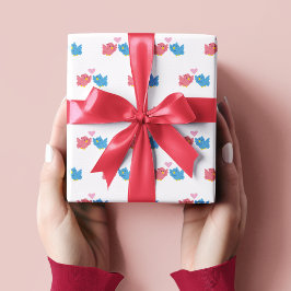 Valentinstag Liebesvögel Muster Geschenkpapier