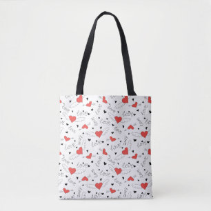 Valentinstag Liebesvogel rotes Herz Muster Tasche