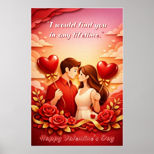 Valentinstag-Liebeszitat-Plakat Poster (Vorne)