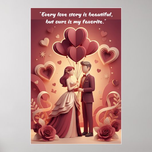 Valentinstag-Liebeszitat-Plakat Poster (Vorne)