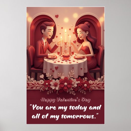 Valentinstag-Liebeszitat-Plakat Poster (Vorne)