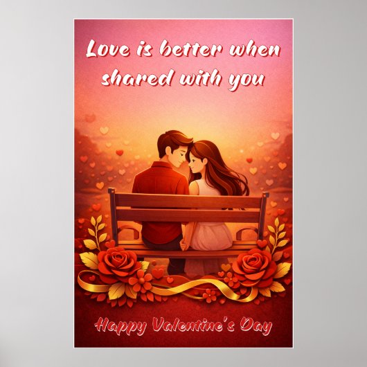 Valentinstag-Liebeszitat-Plakat Poster (Vorne)