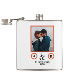 Valentinstag Liebhaber von ein paar Monogramm-Plat Flachmann