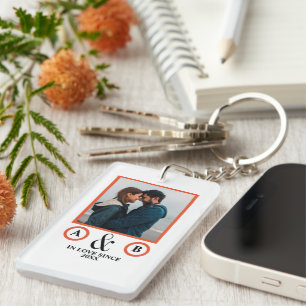 Valentinstag Liebhaber von ein paar Monogramm-Plat Schlüsselanhänger